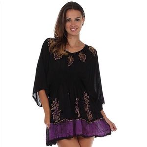 Sakkas boho chic beautiful tunic black & purple